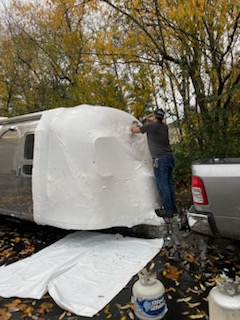 heat shrink wrapping an airstream